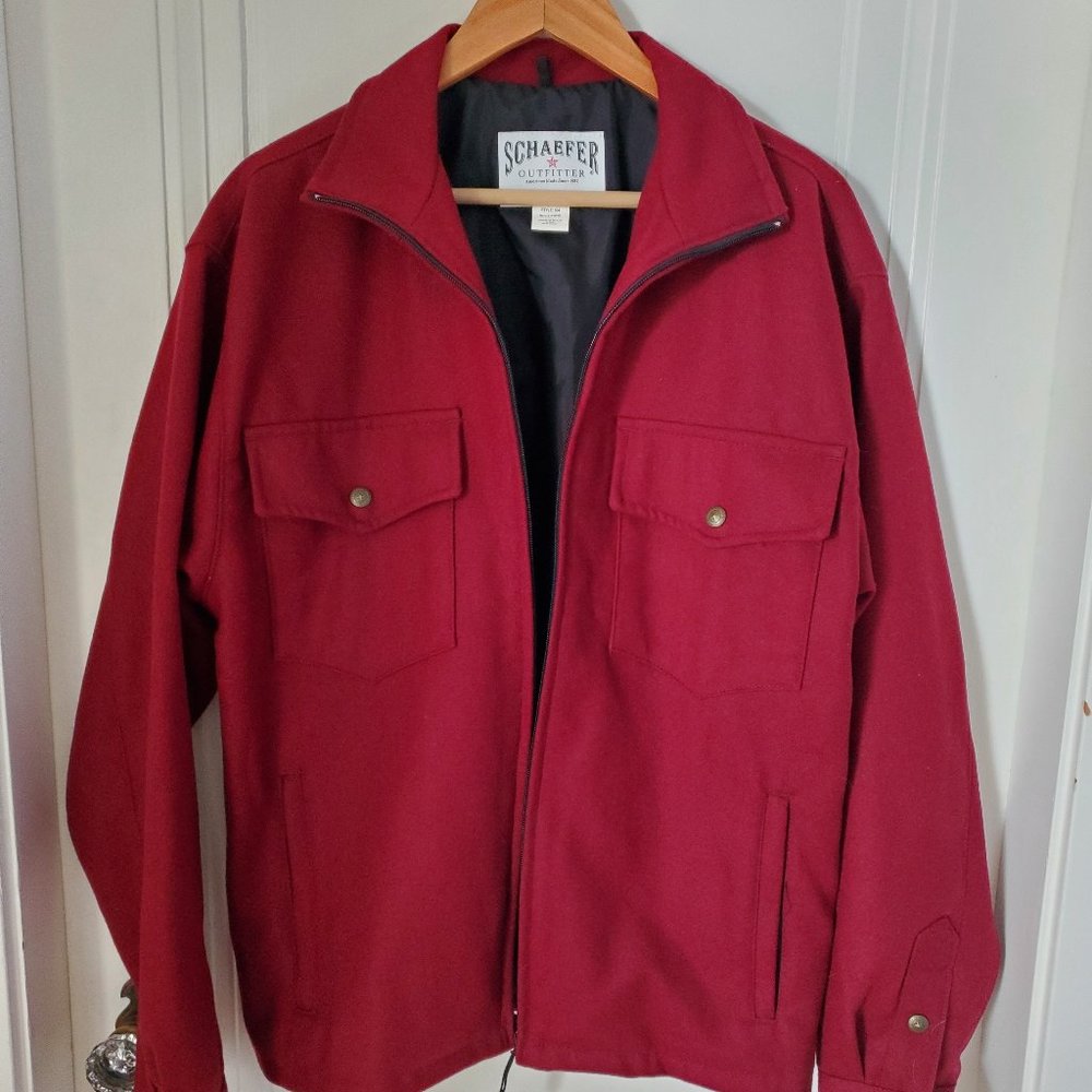 Schaefer Outfitters Wool Jacket, Burgundy, Mens, Large